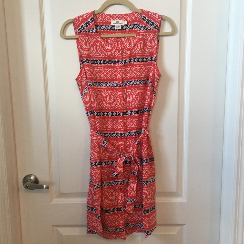 Vineyard Vines Sleeveless Button Down Print Dress